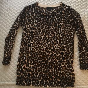 J Crew leopard crewneck sweater size XS